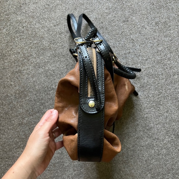 Gryson Jasper Leather Large Tote Shoulder Hand Bag Suede Lining Brown Black - Picture 12 of 16